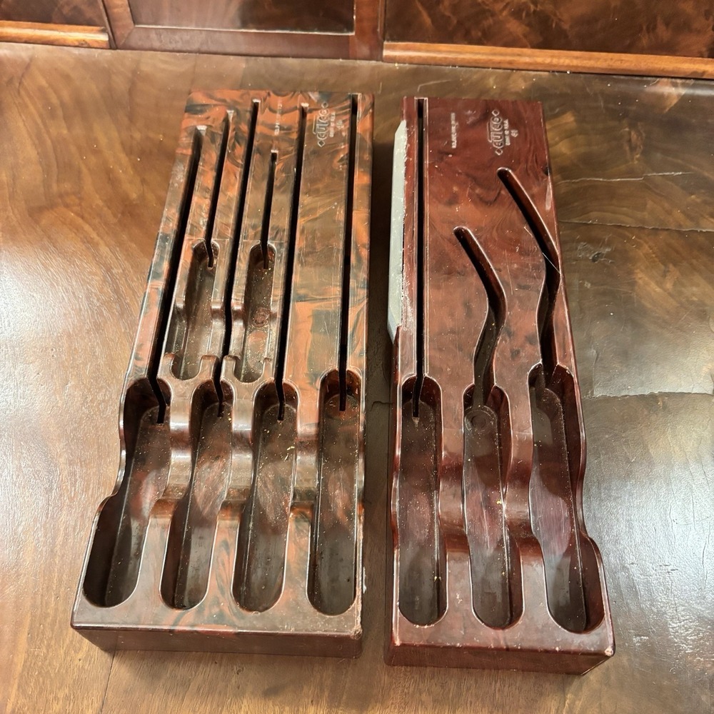Vintage Cutco Bakelite Knife Display Rack Wall Holder No. 40 & 41 Brown